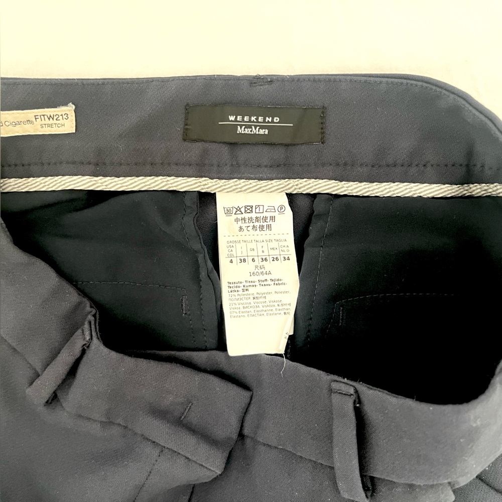 Weekend Max Mara High Waisted Stretch Cigarette Slim Trousers - Picture 6 of 6
